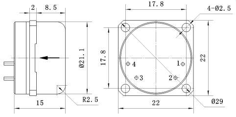 Installation dimensions of MWD Quartz Accelerometer