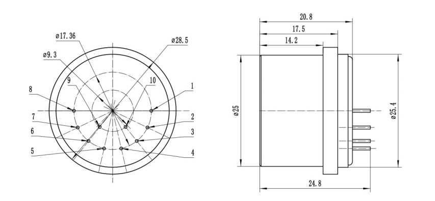 Ultra-thin Quartz Accelerometer Overall dimension