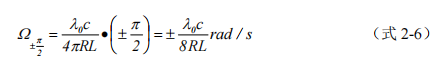 The angular rate of rotation of the system that interferes with the light intensity output