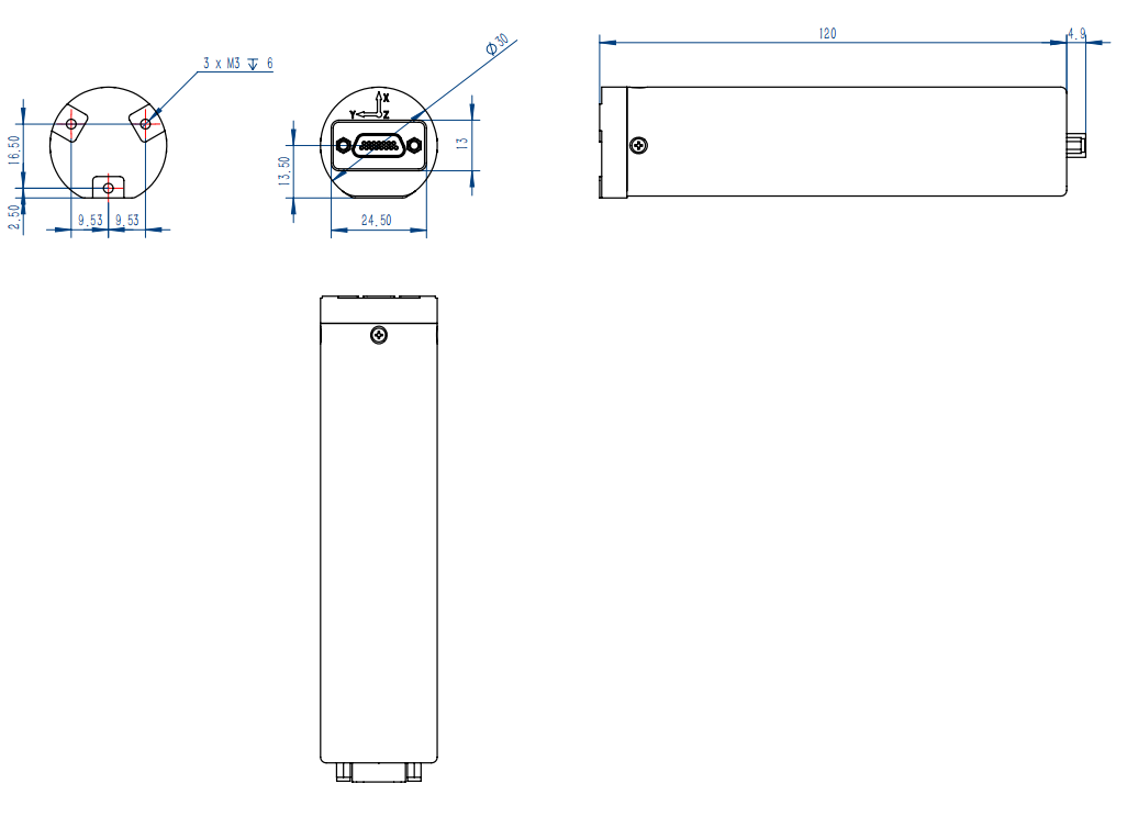 Dimension Of Low Cost 2-Axis MEMS Gyro